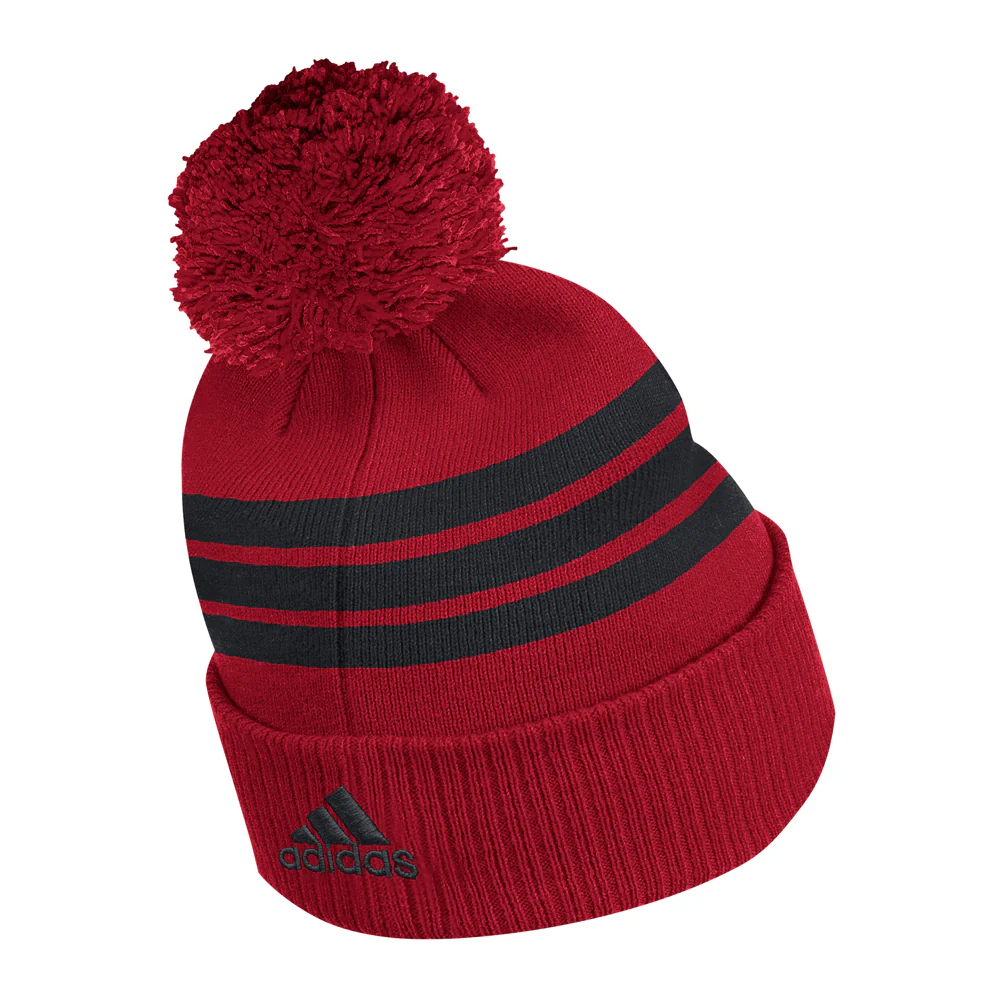 Louisville Cardinals 3-Stripes Cuff Pom Beanie - Image 2