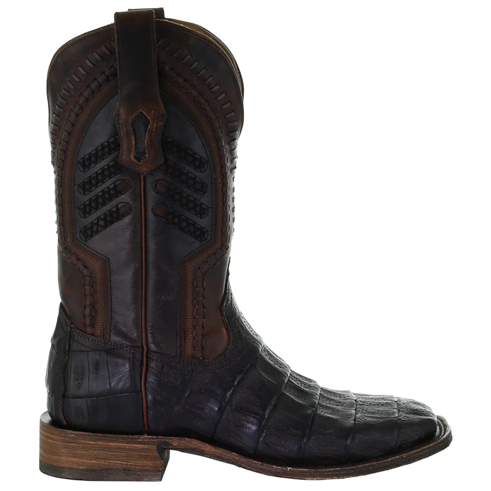 Caimen Alligator Print Square Toe Cowboy Boots