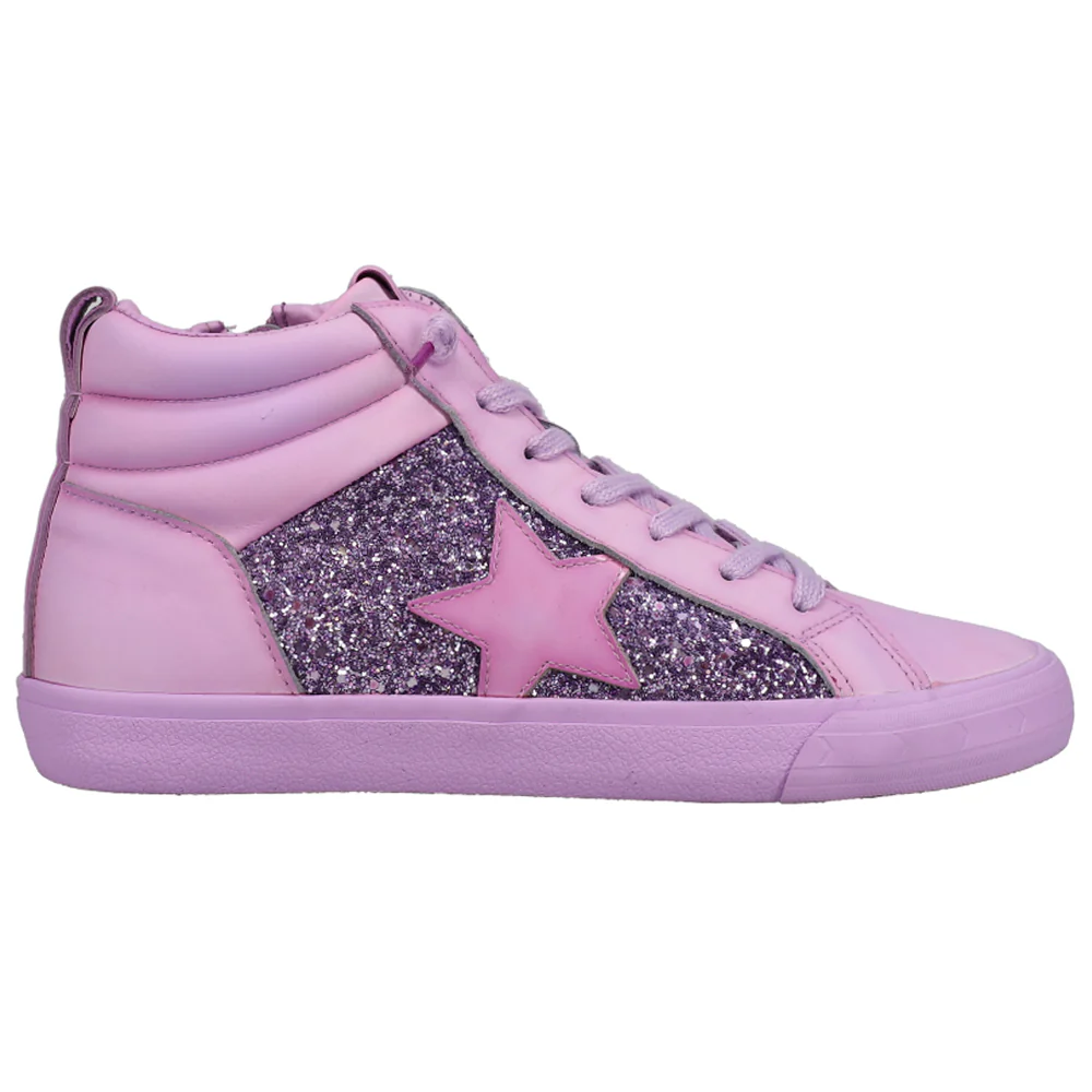 Alexis Glitter High Top Zippered Sneakers