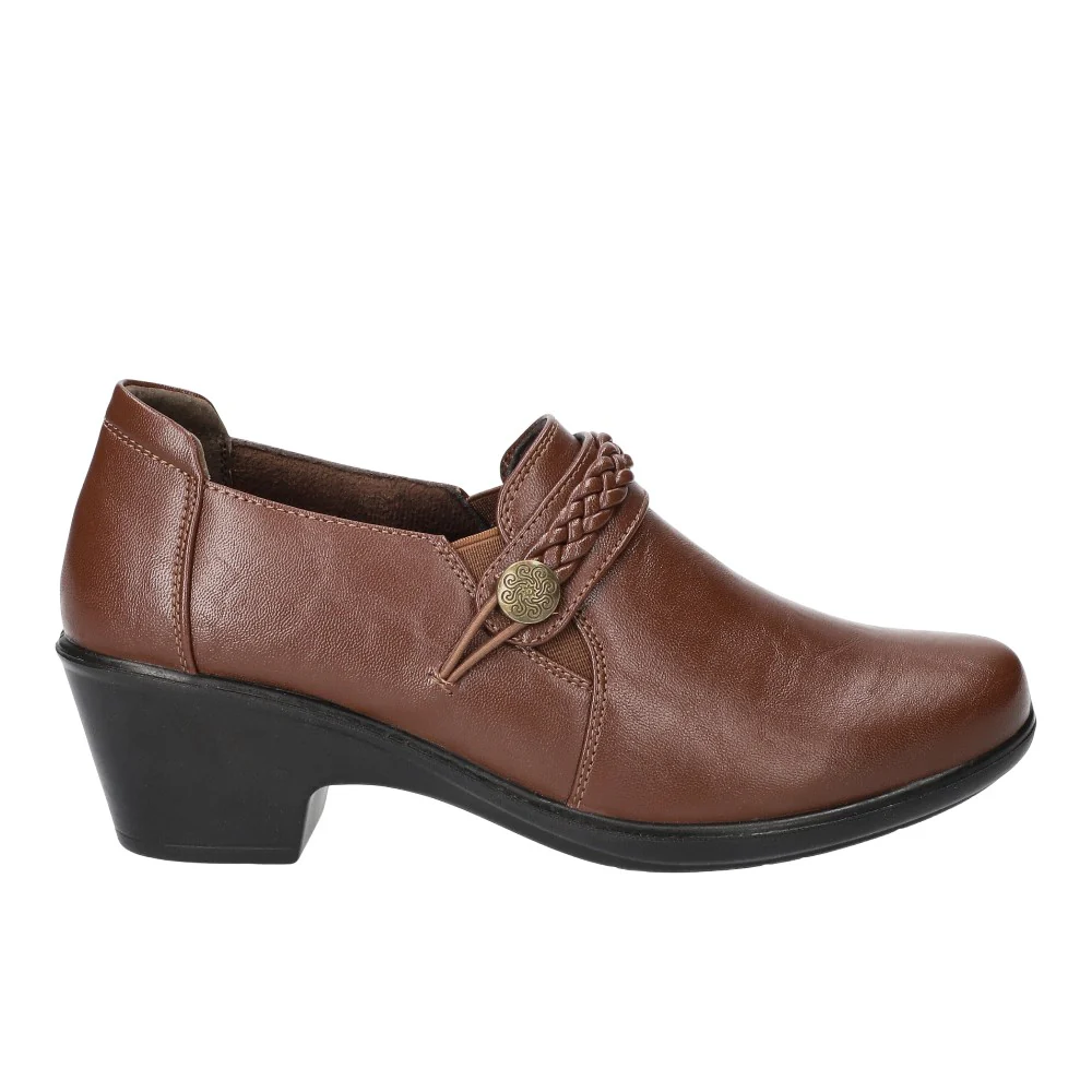 Amber Braid Comfort Round Toe Block Heel Pumps