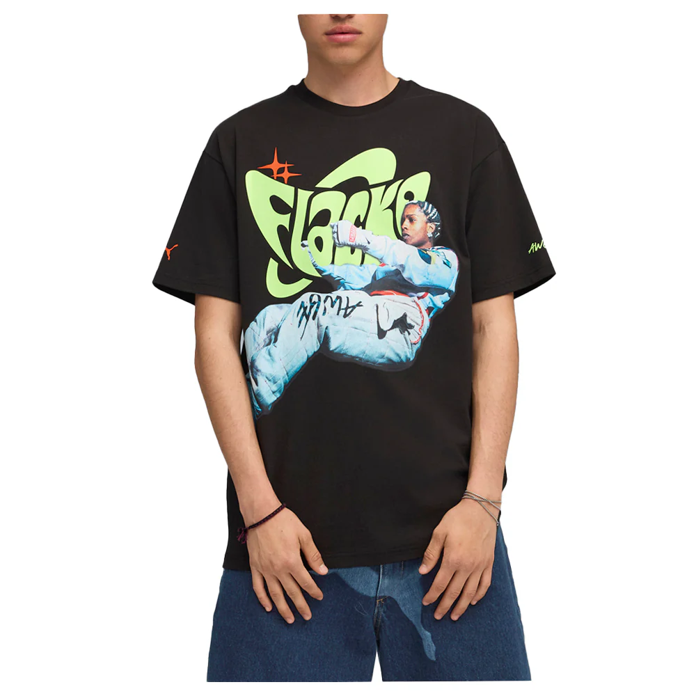 ASAP ROCKY X PUMA Flacko Smile Graphic Crew Neck Short Sleeve T-Shirt - Image 3