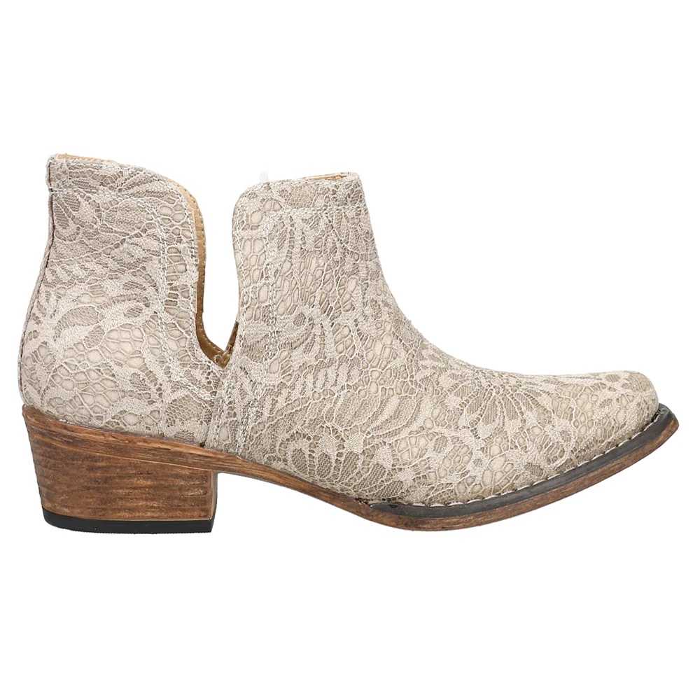 Ava Lace Glitter Snip Toe Cowboy Booties