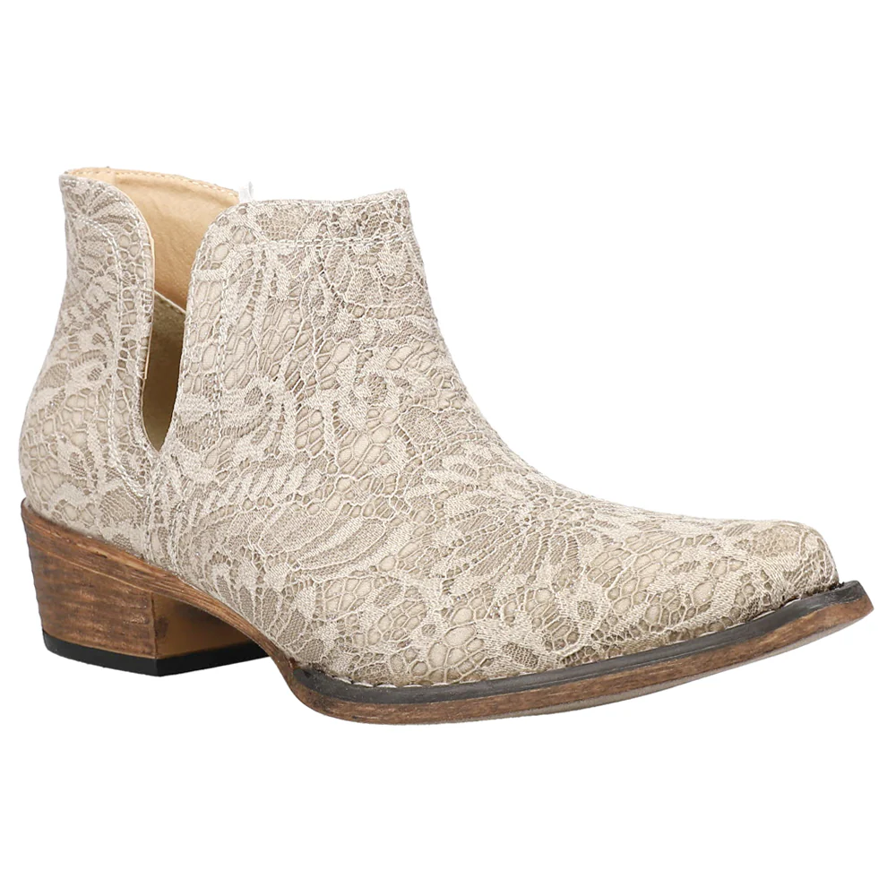 Ava Lace Glitter Snip Toe Cowboy Booties - Image 2