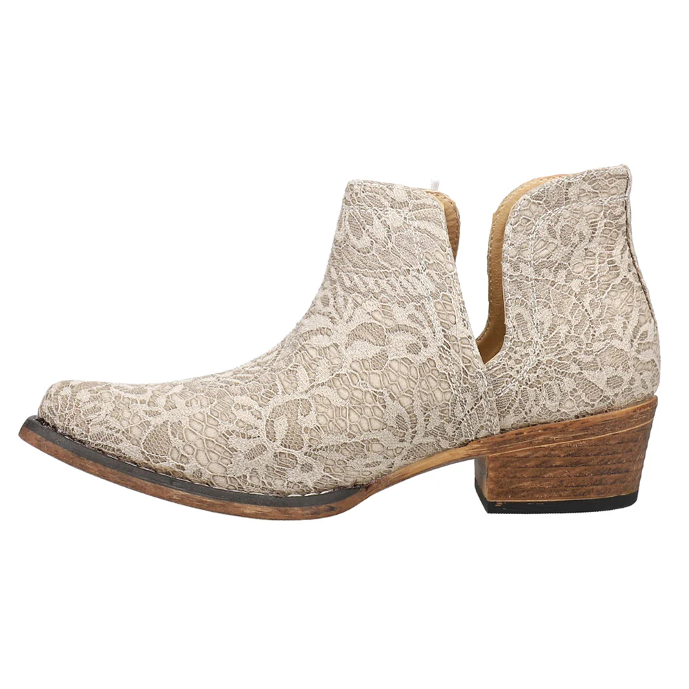 Ava Lace Glitter Snip Toe Cowboy Booties - Image 3