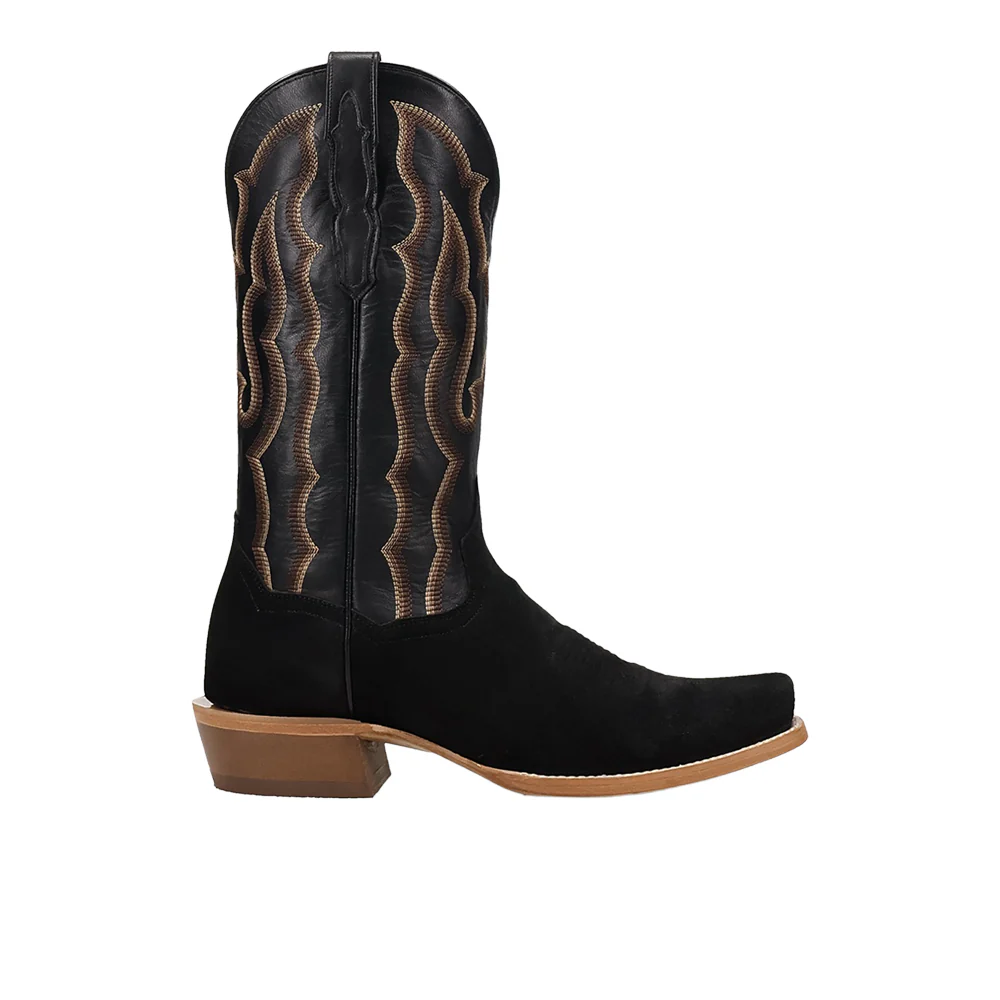 Barren Leather Square Toe Pull On Cowboy Boots
