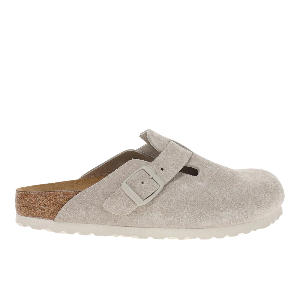 Boston Suede Leather Footbed Clogs