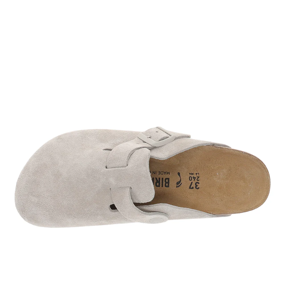 Boston Suede Leather Footbed Clogs - Image 4