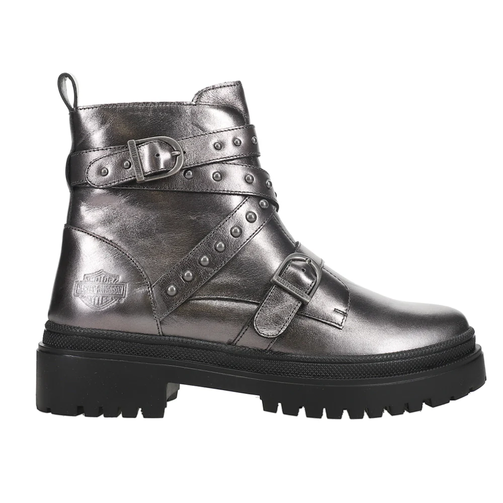 Carrigan Metallic Stud Zippered Motorcycle Boot