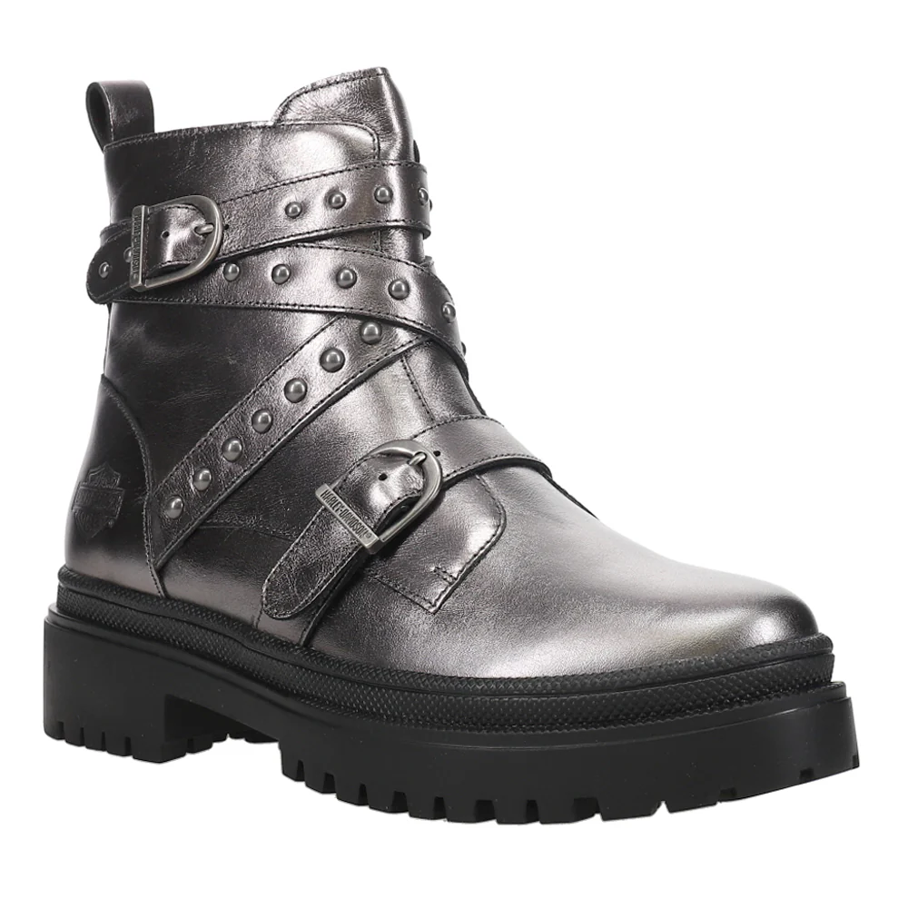 Carrigan Metallic Stud Zippered Motorcycle Boot - Image 2