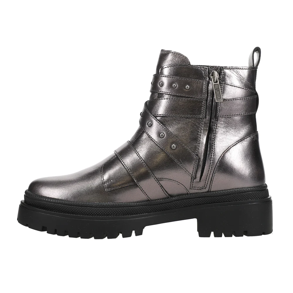 Carrigan Metallic Stud Zippered Motorcycle Boot - Image 3
