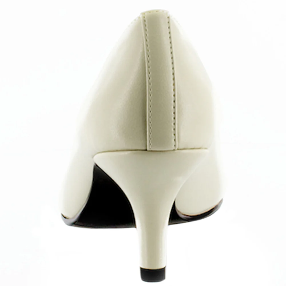 Chiffon Pointed Toe Kitten Heel Pumps - Image 3