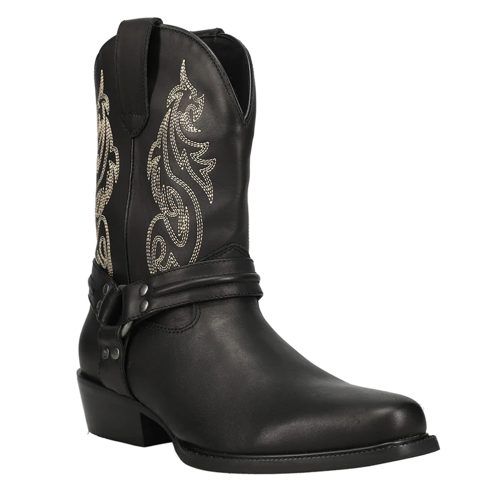 Dragon Embroidered Round Toe Pull On Cowboy Boots - Image 2