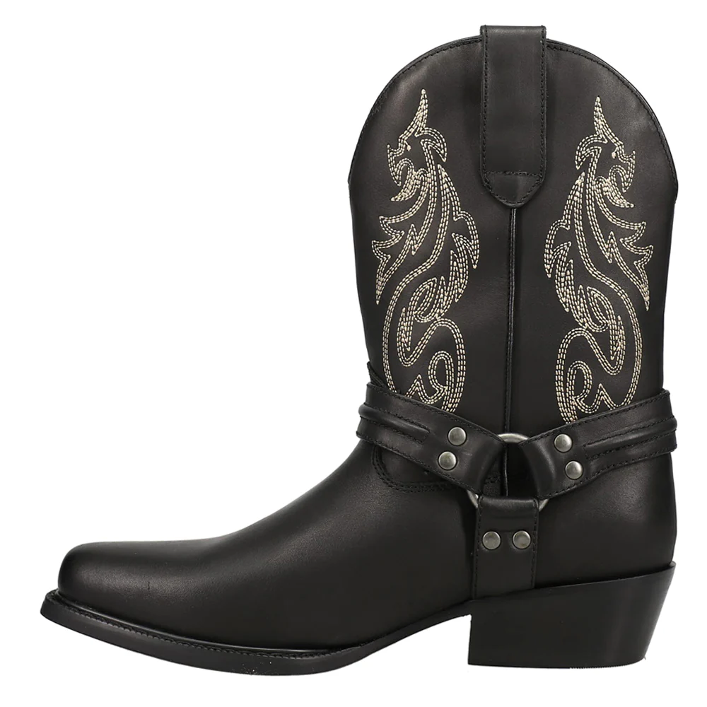 Dragon Embroidered Round Toe Pull On Cowboy Boots - Image 3