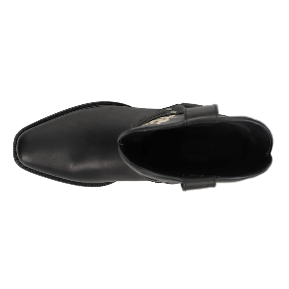 Dragon Embroidered Round Toe Pull On Cowboy Boots - Image 4