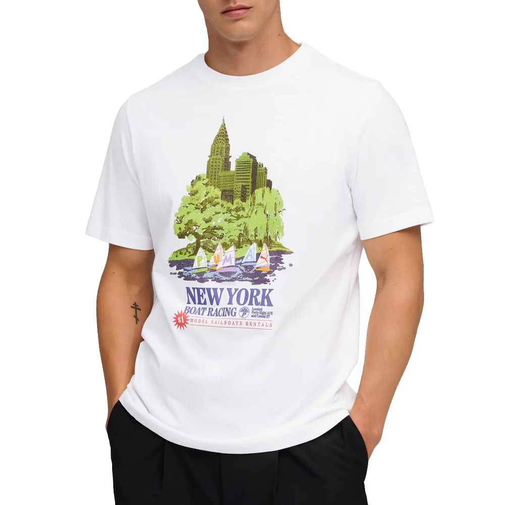 Graphics NYC Boat Regatta Graphic Crew Neck Short Sleeve T-Shirt - Image 3