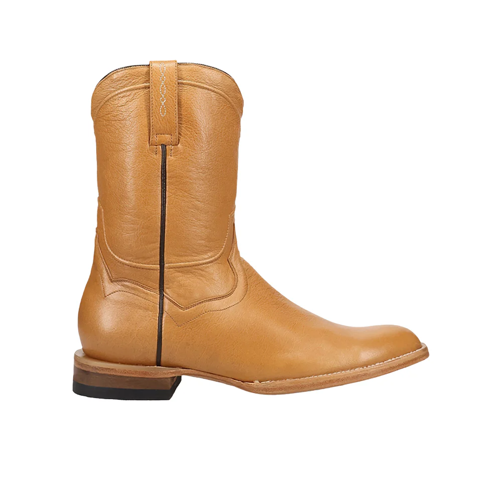 Hartwell Leather Round Toe Pull On Cowboy Boots