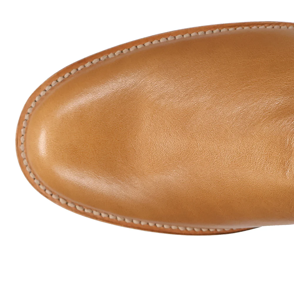 Hartwell Leather Round Toe Pull On Cowboy Boots - Image 4
