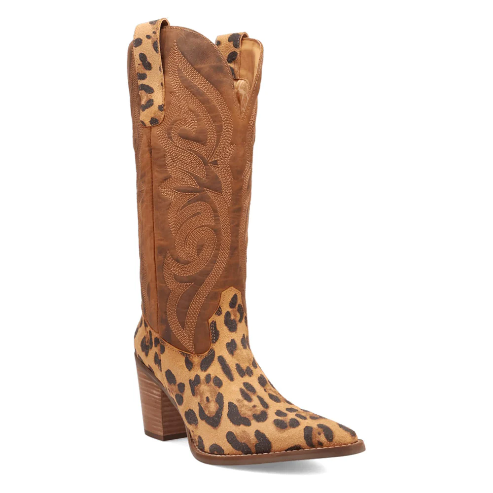 Hensley Leopard Embroidered Snip Toe Pull On Boots - Image 2