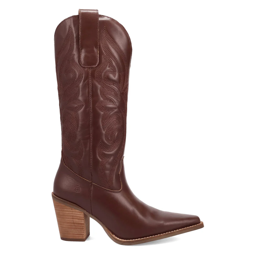 Hensley Embroidered Snip Toe Pull On Boots