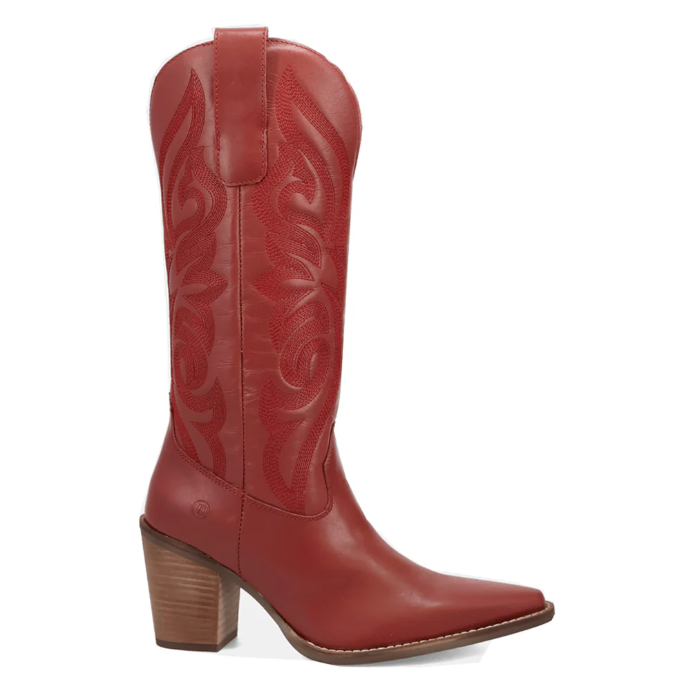 Hensley Embroidered Pointed Toe Pull On Boots