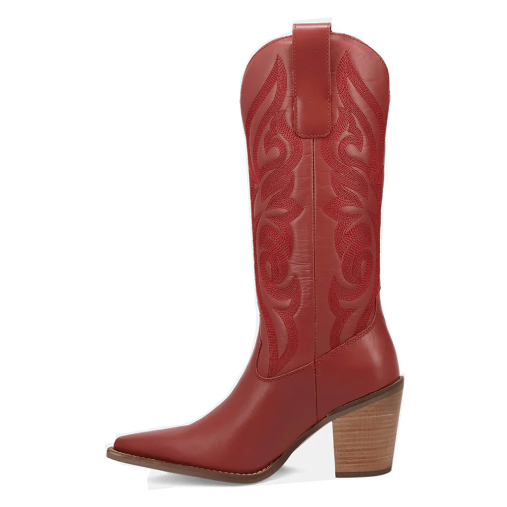 Hensley Embroidered Pointed Toe Pull On Boots - Image 3