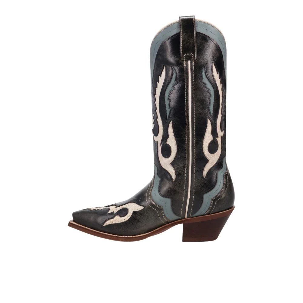 Honky-tonk Halo Leather Pull On Snip Toe Cowboy Boots - Image 3
