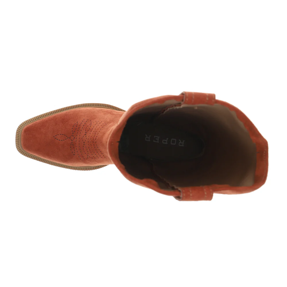 Kit Laser Embroidered Square Toe Pull On Cowboy Boots - Image 4