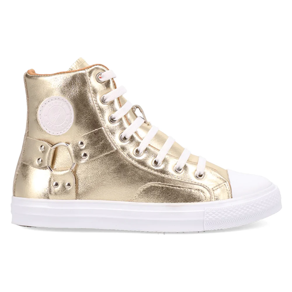 Knarly Metallic High Top Lace Up Sneakers