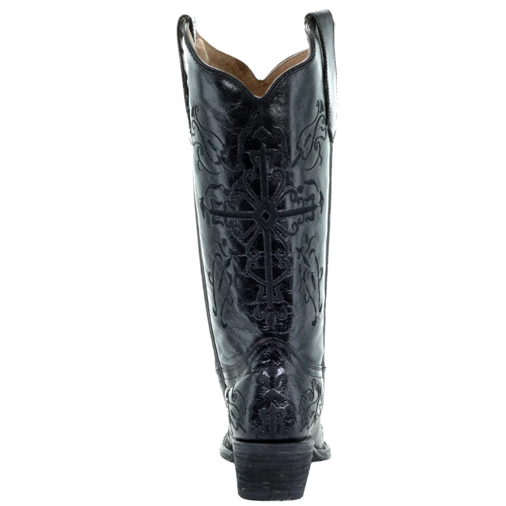 Embroidered Snip Toe Pull On Cowboy Boots - Image 3