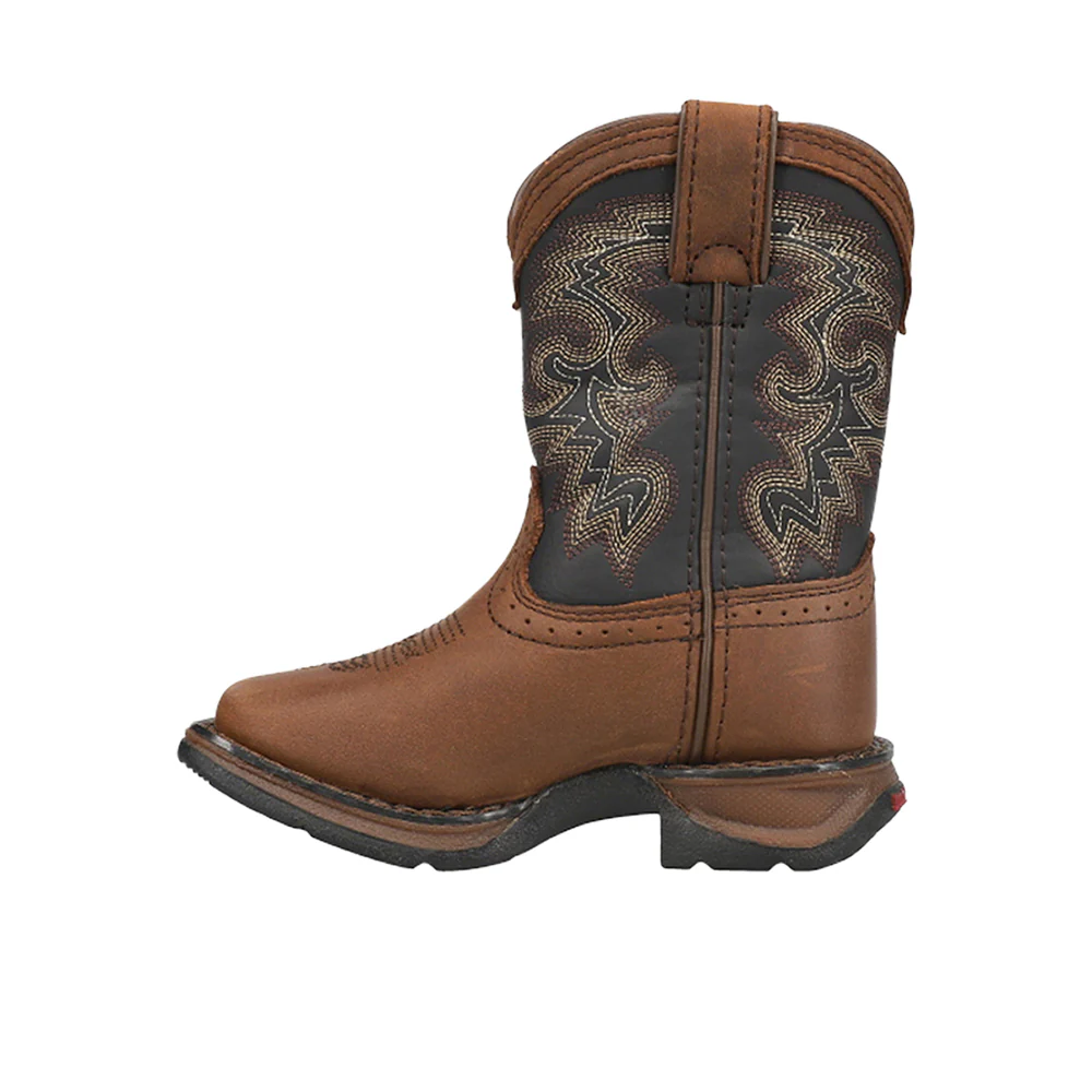 Lil' Square Toe Pull On Cowboy Boots (Toddler) - Image 3