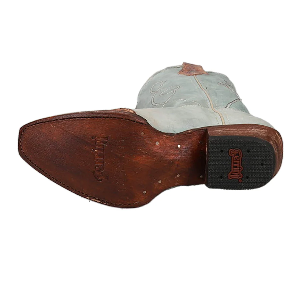 Madison Embossed Embroidered Snip Toe Pull On Cowboy Boots - Image 5