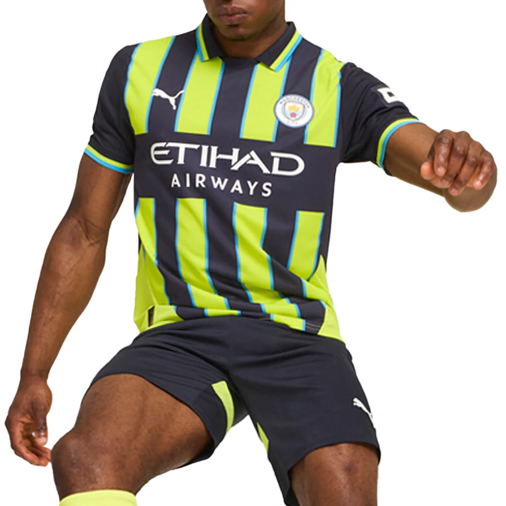 Manchester City F.C. Away Collared Short Sleeve Replica Jersey - Image 5