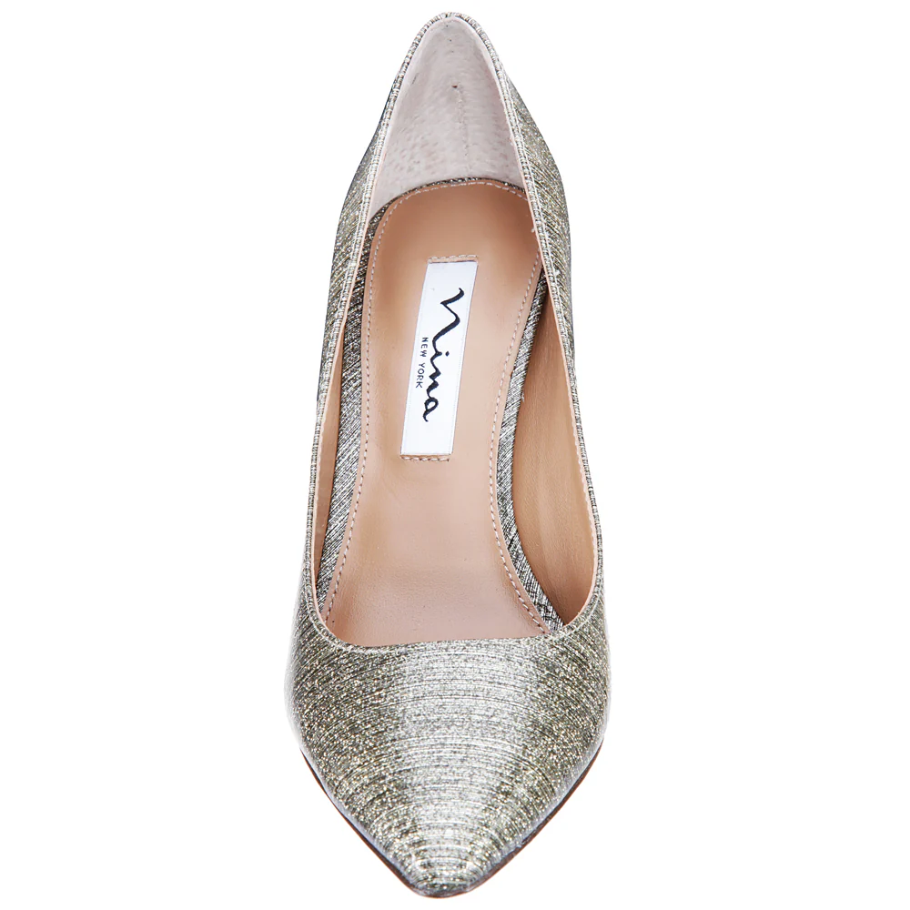 Nina Metallic Pointed Toe Stiletto Pumps - Image 4
