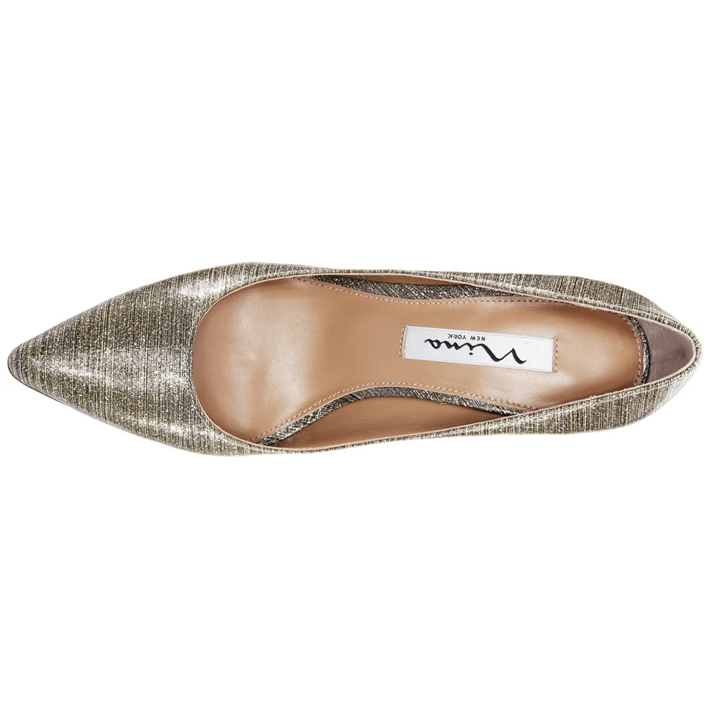 Nina Metallic Pointed Toe Stiletto Pumps - Image 5