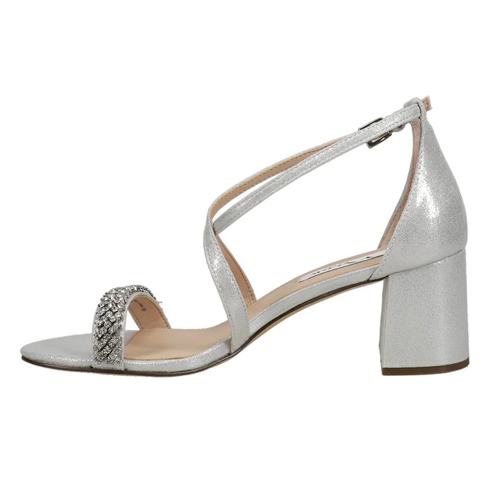 Nora Rhinestone Block Heel Sandals - Image 3
