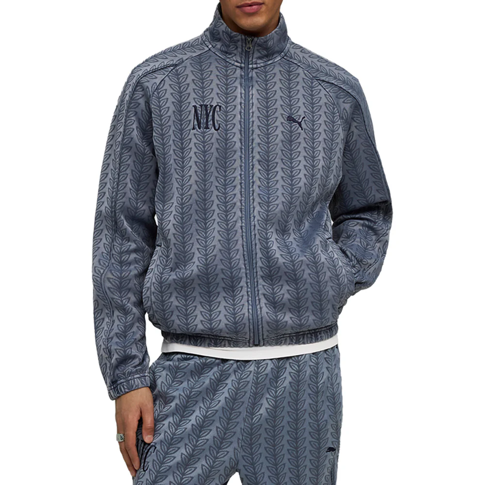 NYC T7 Jacquard Relaxed Full Zip Track Jacket - Image 3