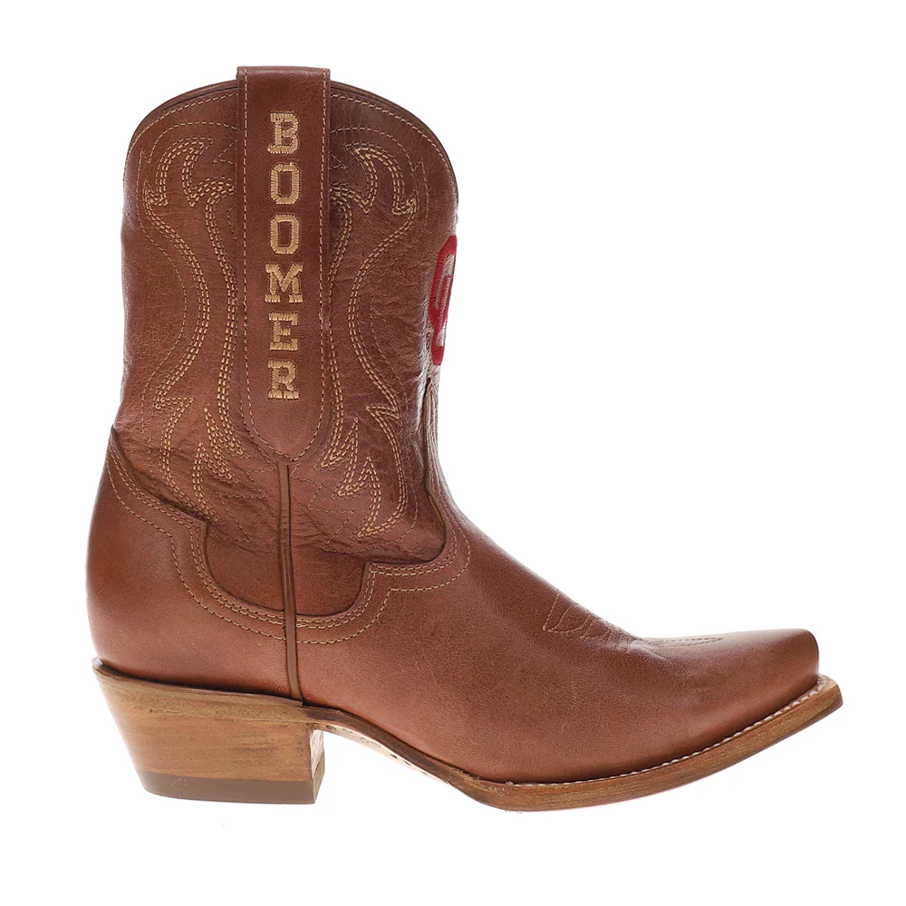 Oklahoma Gameday Snip Toe Pull On Cowboy Booties
