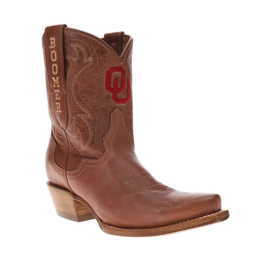 Oklahoma Gameday Snip Toe Pull On Cowboy Booties - Image 2