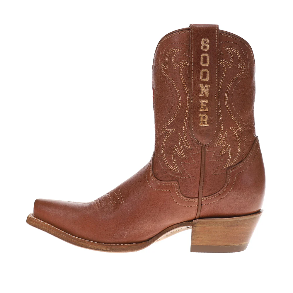 Oklahoma Gameday Snip Toe Pull On Cowboy Booties - Image 3