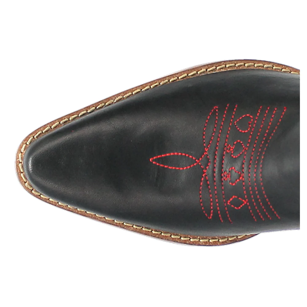Queen A Hearts Embroidered Round Toe Pull On Boots - Image 4