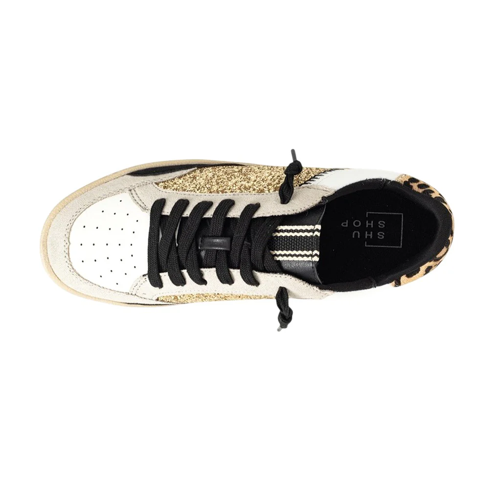 Quinn Glitter Cheetah Lace Up Sneakers - Image 4