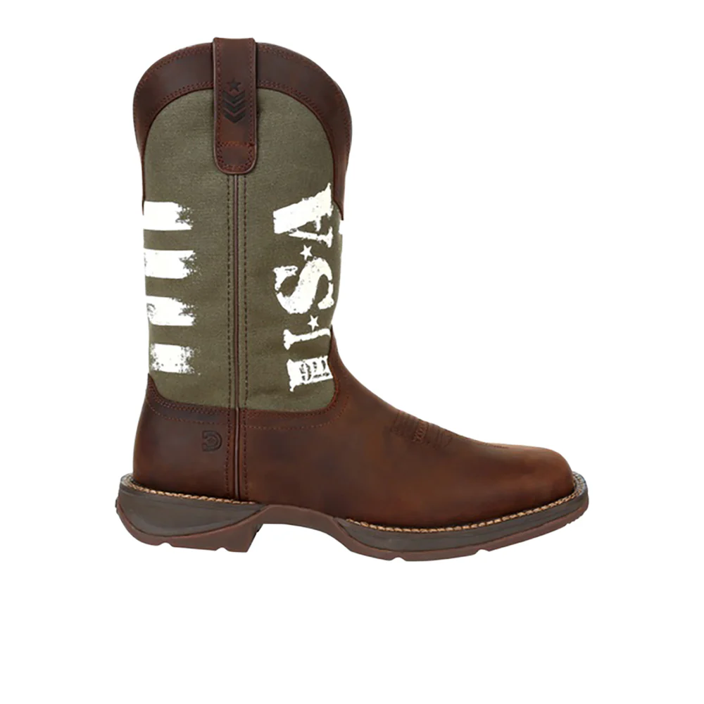 Rebel Patriotic Square Toe Pull On Cowboy Boots