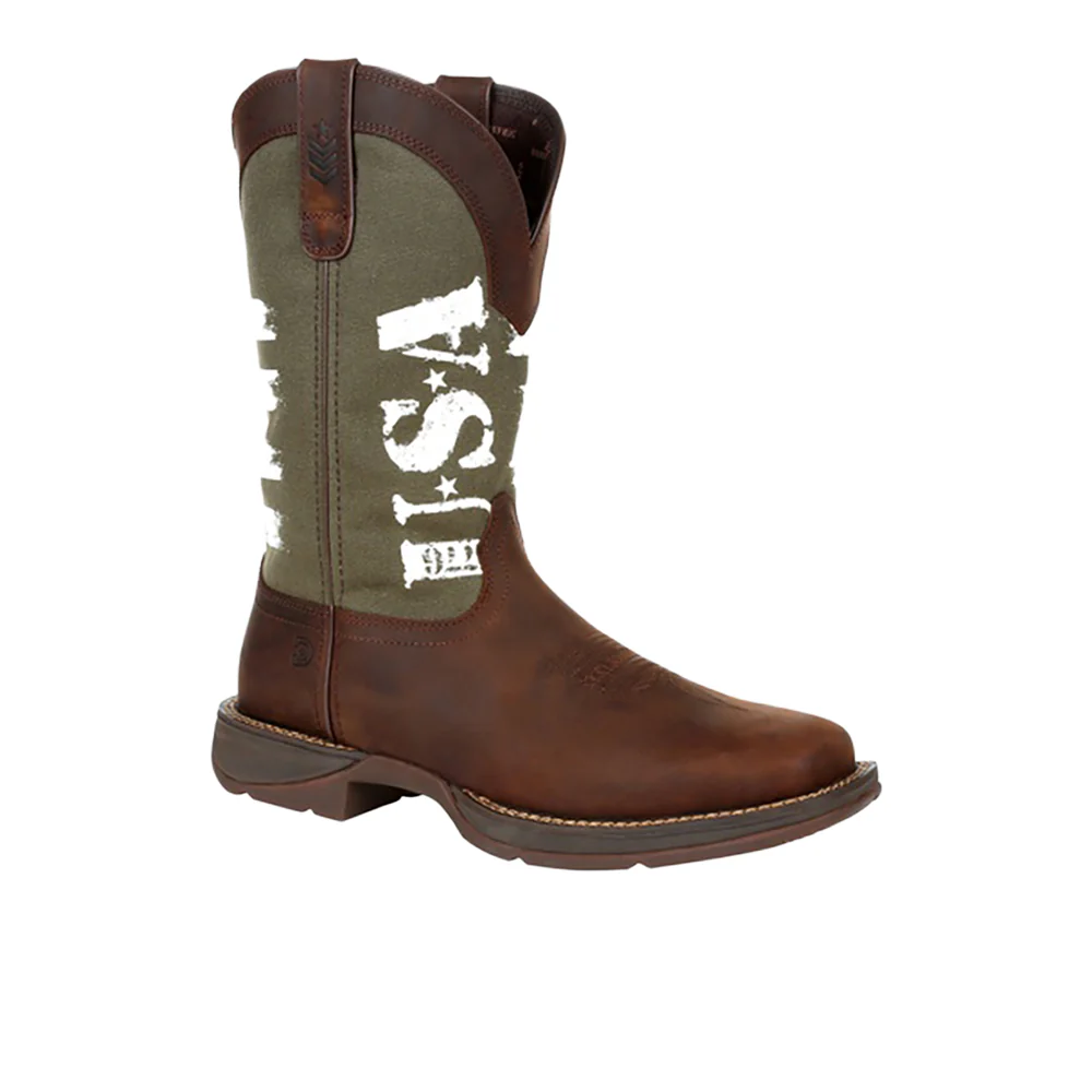 Rebel Patriotic Square Toe Pull On Cowboy Boots - Image 2
