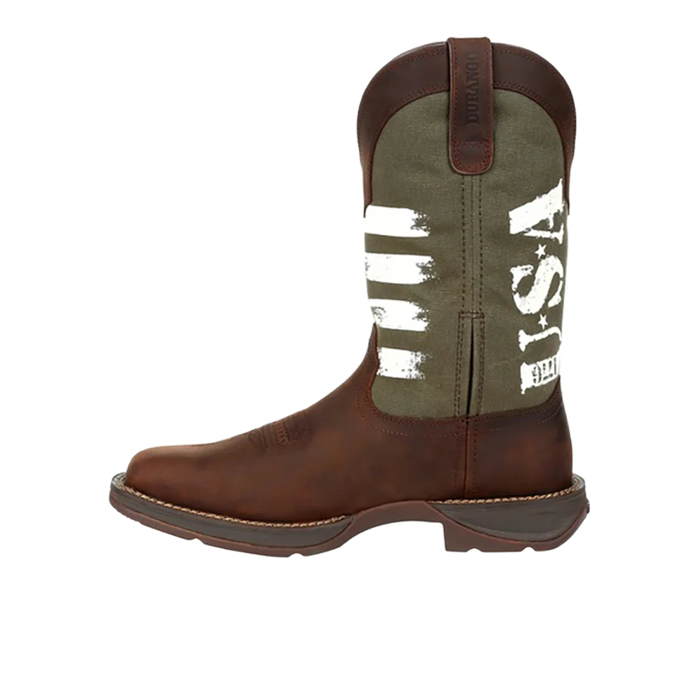 Rebel Patriotic Square Toe Pull On Cowboy Boots - Image 3