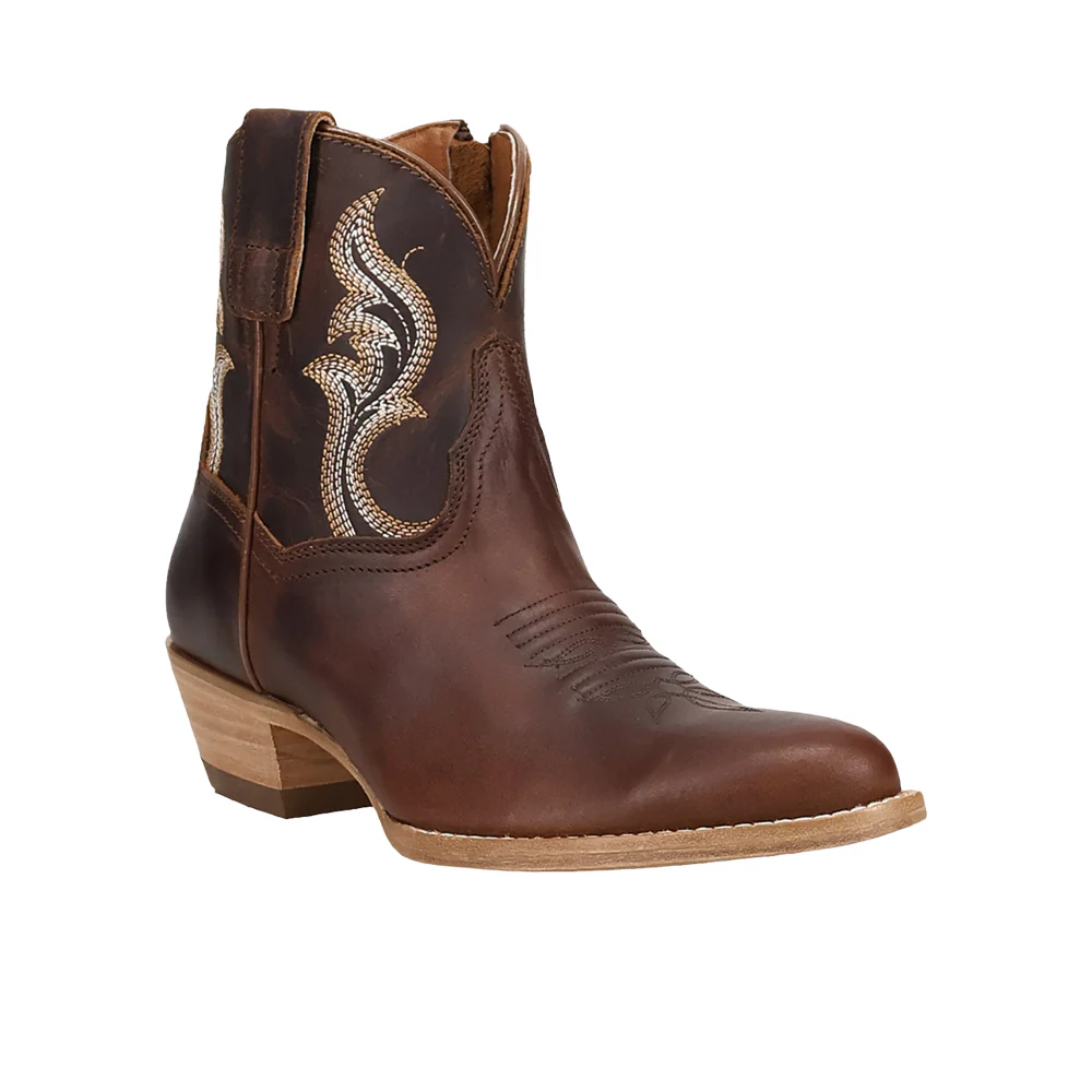 Rustic Charm Round Toe Zippered Cowboy Boots - Image 2