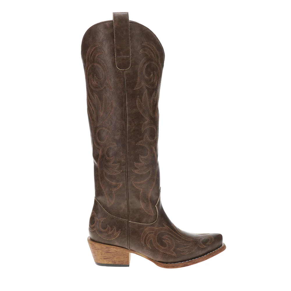 Ryder Embroidered Snip Toe Pull On Cowboy Boots