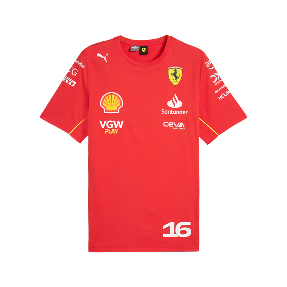 Scuderia Ferrari Leclerc Logo Crew Neck Short Sleeve T-Shirt