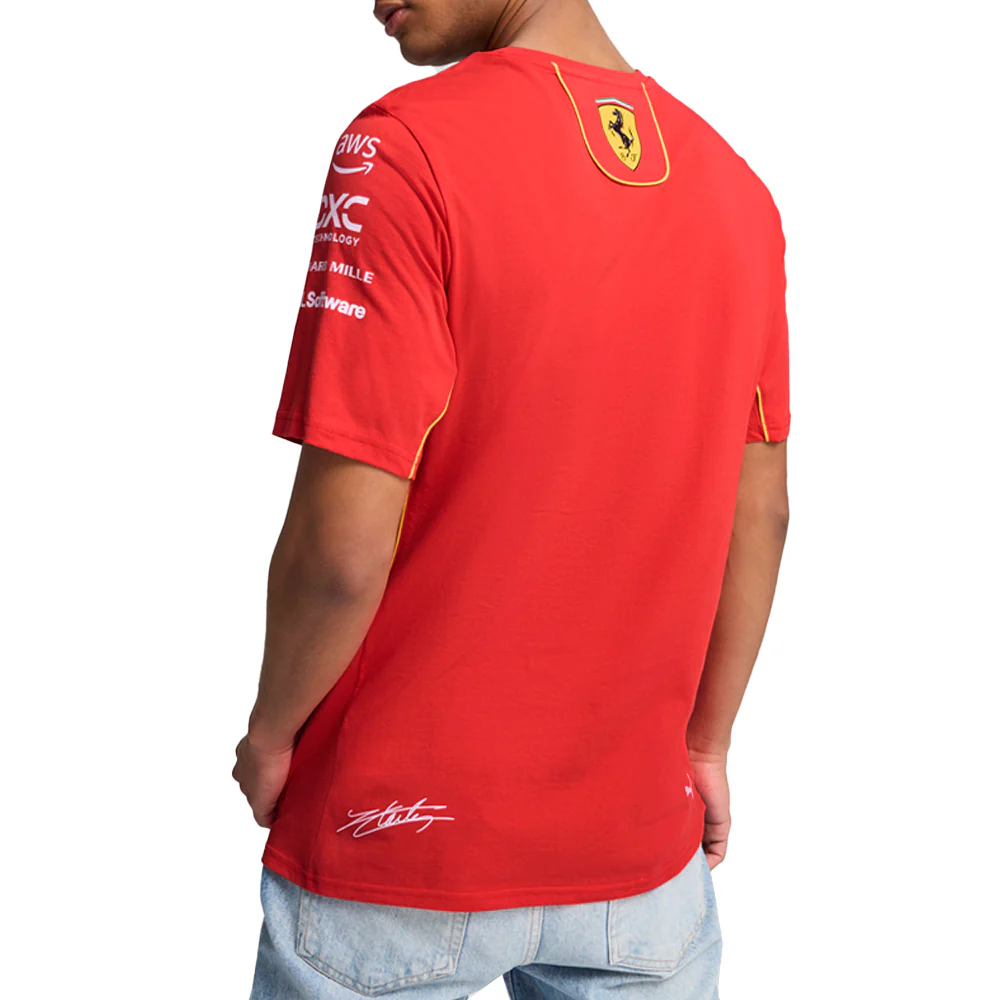 Scuderia Ferrari Leclerc Logo Crew Neck Short Sleeve T-Shirt - Image 3