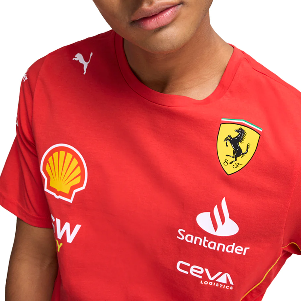 Scuderia Ferrari Leclerc Logo Crew Neck Short Sleeve T-Shirt - Image 5
