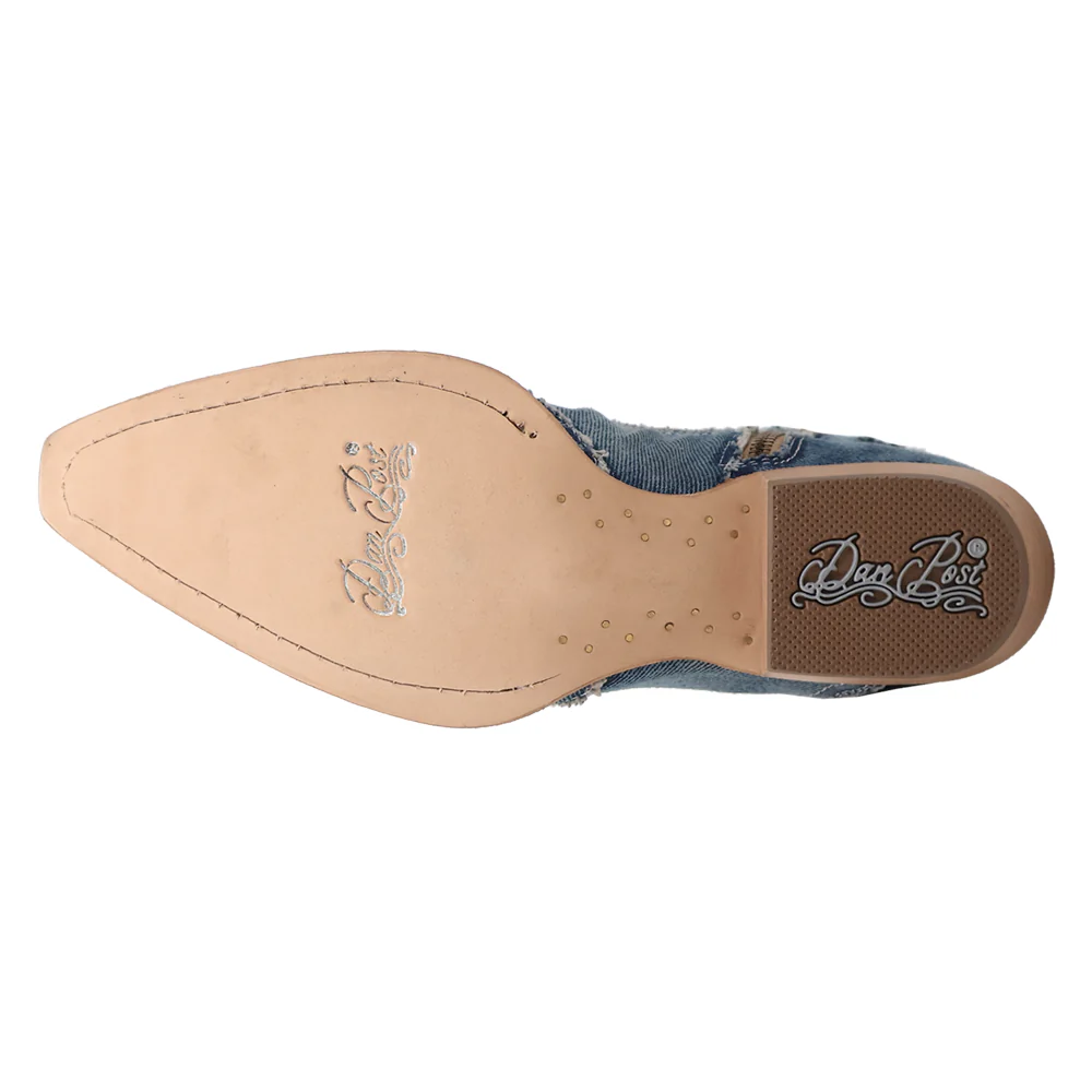 Stardust Denim Overlay Snip Toe Pull On Cowboy Boots - Image 5